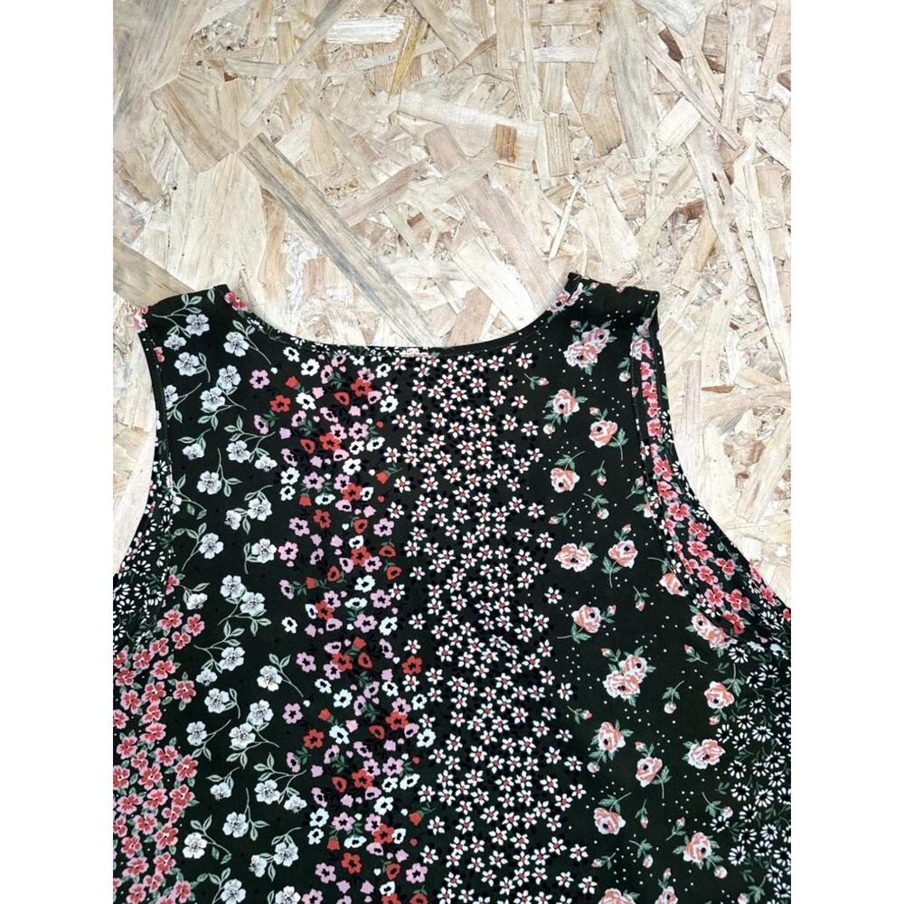 Van Heusen Floral Tank Top Womens Large Green Pink Mixed Flower Print Sleeveless - Picture 14 of 14